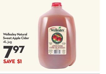 Longo's Wellesley natural sweet apple cider offer
