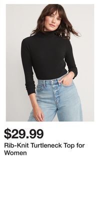 Old Navy Rib-knit turtleneck top for women offer