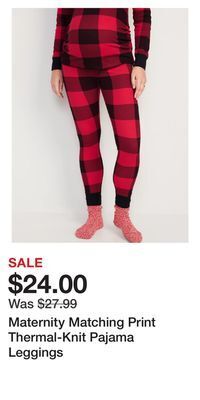 Old Navy Maternity matching print thermal-knit pajama leggings offer