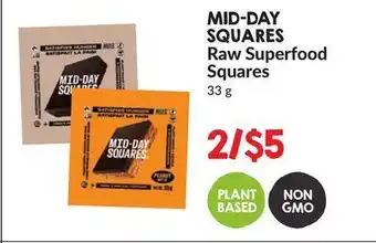 Noah's Natural Foods Mid-day squares raw superfood squares offer