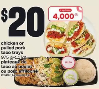 Independent Grocer Chicken or pulled pork taco trays offer