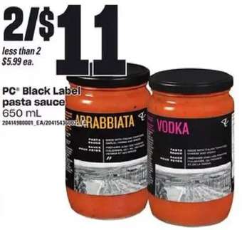 Independent Grocer Pc black label pasta sauce offer
