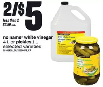 Independent Grocer No name white vinegar or pickles offer