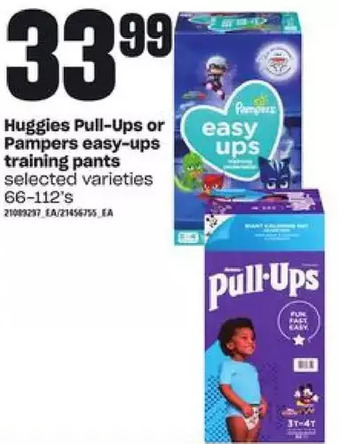 Independent Grocer Huggies pull-ups or pampers easy-ups training pants offer