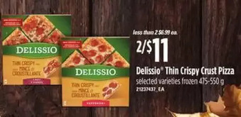 Independent Grocer Delissio thin crispy crust pizza offer