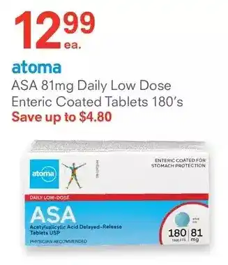 Guardian Pharmacy Atoma asa daily low dose enteric coated tablets offer