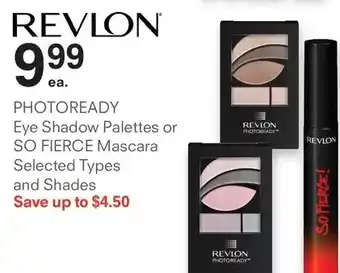 Guardian Pharmacy Revlon photoready eye shadow palettes or so fierce mascara offer