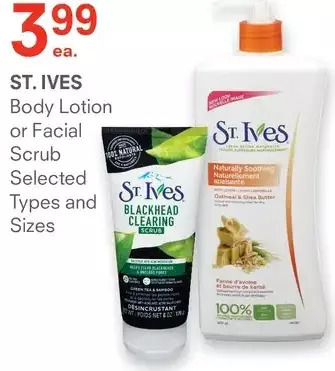 Guardian Pharmacy St. ives body lotion or facial scrub offer