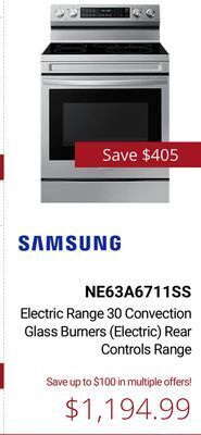 Canadian Appliance Source Samsung electric range 30 convection glass burners (electric) rear controls range offer