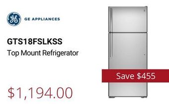 Canadian Appliance Source Ge top mount refrigerator offer