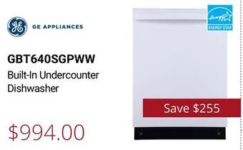 Canadian Appliance Source Ge appliances built-in undercounter dishwasher offer