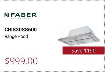 Canadian Appliance Source Faber range hood offer