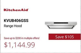 Canadian Appliance Source Kitchenaid range hood offer