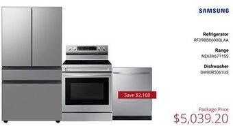 Canadian Appliance Source Samsung refrigerator, range, dishwasher offer