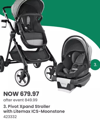 Babies 'R' Us Evenflo gold sensorsafe pivot xpand smart modular travel system - r exclusive offer