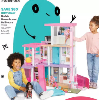 Toys R us Barbie dreamhouse (3.75-ft) dollhouse with pool, slide, elevator, lights and sounds offer