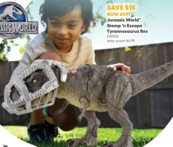 Toys R us Jurassic world stomp 'n escape tyrannosaurus rex offer