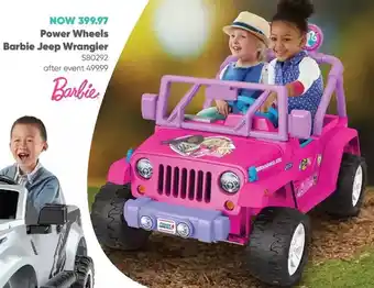 Toys R us Barbie power wheels barbie jeep wrangler offer