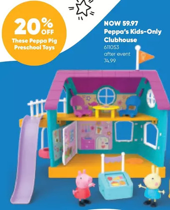 Toys R us Peppa pig peppa's club peppa's kids-only clubhouse playset preschool toy (english) offer