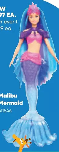 Toys R us Barbie mermaid power barbie "malibu" roberts mermaid doll, pet and accessories offer
