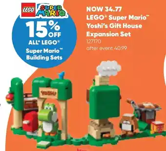 Toys R us Lego super mario yoshi's gift house expansion set 71406 building kit (246 pieces) offer