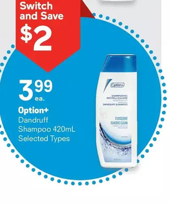 IDA Pharmacy Option+ dandruff shampoo offer