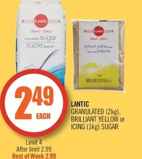 Shoppers Drug Mart Lantic granulated, brilliant yellow or icing sugar offer