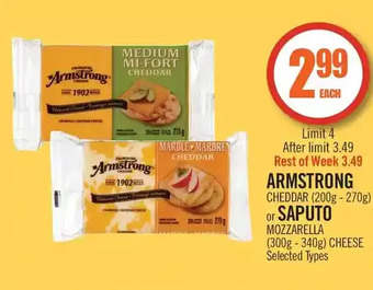 Shoppers Drug Mart Armstrong cheddar or saputo mozzarella cheese offer