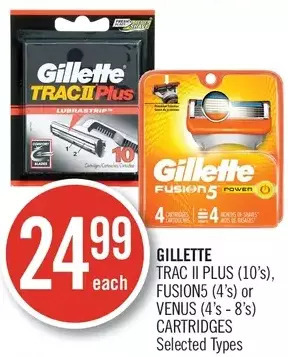 Shoppers Drug Mart Gillette trac ii plus. fusion5 or venus cartridges offer