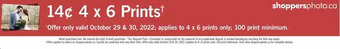 Shoppers Drug Mart 4 x 6 prints offer