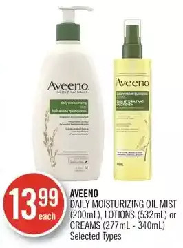 Shoppers Drug Mart Aveeno daily moisturizing oil mist, lotions or creams offer