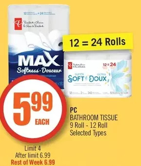 Shoppers Drug Mart Pc bathroom tissue offer