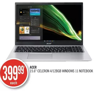 Shoppers Drug Mart Acer 15.6" celeron 4/128gb windows 11 notebook offer