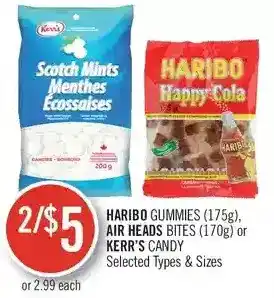 Shoppers Drug Mart Haribo gummies, air heads bites or kerr's candy offer
