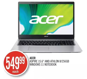 Shoppers Drug Mart Acer aspire 15.6" amd athlon 8/256gb windows 11 notebook offer