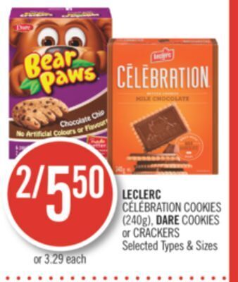 Shoppers Drug Mart Leclerc célébration cookies (240g), dare cookies or crackers offer