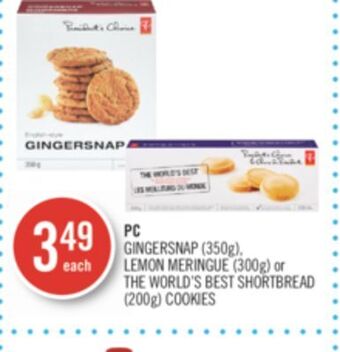 Shoppers Drug Mart Pc gingersnap (350g), lemon meringue (300g) or the world's best shortbread(200g) cookies offer