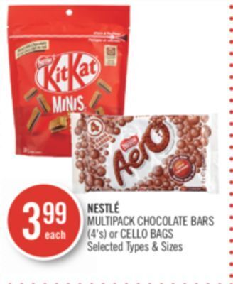 Shoppers Drug Mart Nestlé multipack chocolate bars (4's) or cello bags offer