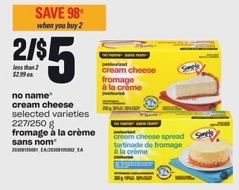 Independent City Market No name® cream cheese, 227/250 g offer