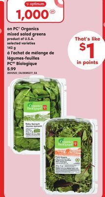 Independent City Market Pc® organics mixed salad greens, 142 g offer