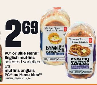 Independent City Market Pc® or blue menu® english muffins, 6's offer