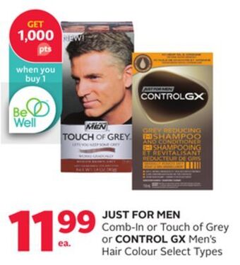 Rexall Just for men comb-in or touch of grey or control gx men's hair colour offer