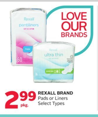 Rexall Rexall brand pads or liners offer
