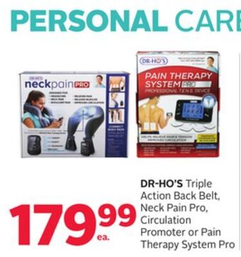 Rexall Dr-ho's triple action back belt, neck pain pro, circulation promoter or pain therapy system pro offer