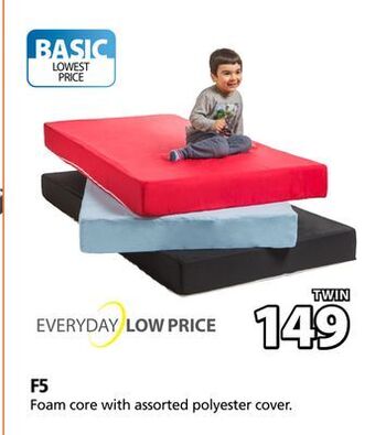 JYSK F5 foam core with assorted polyester cover offer