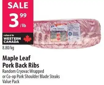 Co-op Maple Leaf Pork Back Ribs 8.80Kg offer
