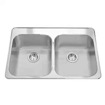Lowe's Kindred kindred rdl2031 satin 31.25-in double equal bowl reginox drop-in 3-hole stainless steel kitchen sink with ledge offer