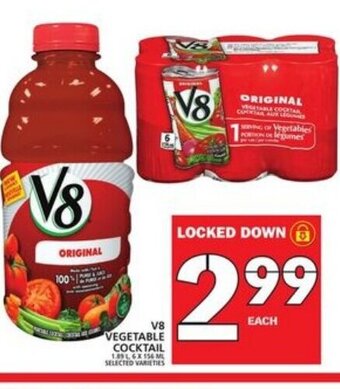 Food Basics V8 vegetable cocktail offer