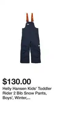 Sport Chek Helly hansen kids' toddler rider 2 bib snow pants, boys', winter, waterproof, insulated offer