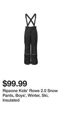 Sport Chek Ripzone kids' rowe 2.0 snow pants, boys', winter, ski, insulated offer